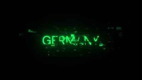 3D rendering Germany text with screen effects of technological glitches Stock Illustration