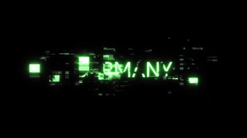 3D rendering Germany text with screen effects of technological glitches イラスト素材