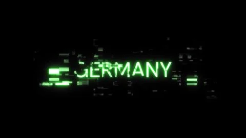 3D rendering Germany text with screen effects of technological glitches 스톡 일러스트
