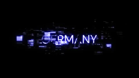 3D rendering Germany text with screen effects of technological glitches Stock Illustration