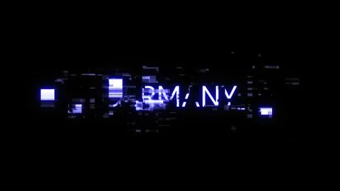 3D rendering Germany text with screen effects of technological glitches 스톡 일러스트
