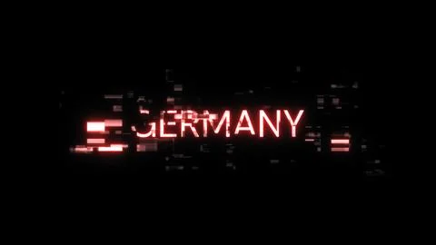 3D rendering Germany text with screen effects of technological glitches Stock Illustration