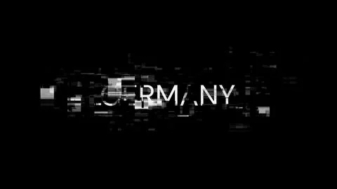 3D rendering Germany text with screen effects of technological glitches 스톡 일러스트