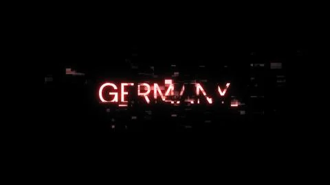 3D rendering Germany text with screen effects of technological glitches Stock Illustration