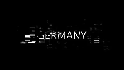 3D rendering Germany text with screen effects of technological glitches 库存插图