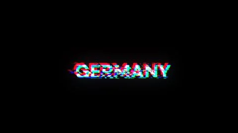 3D rendering Germany text with screen effects of technological glitches イラスト素材