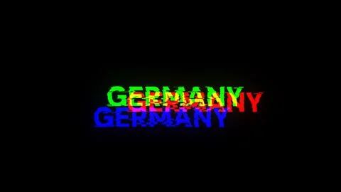 3D rendering Germany text with screen effects of technological glitches Stock Illustration