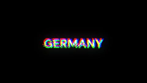 3D rendering Germany text with screen effects of technological glitches イラスト素材