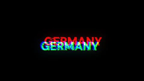3D rendering Germany text with screen effects of technological glitches 库存插图