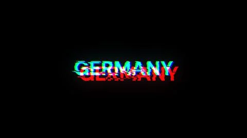 3D rendering Germany text with screen effects of technological glitches イラスト素材