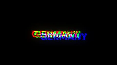 3D rendering Germany text with screen effects of technological glitches イラスト素材