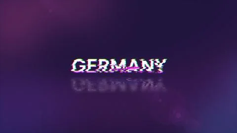 3D rendering Germany text with screen effects of technological glitches イラスト素材