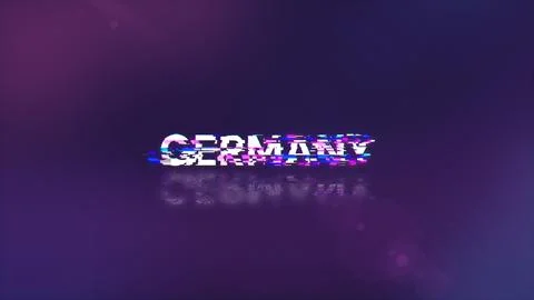 3D rendering Germany text with screen effects of technological glitches 库存插图