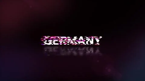 3D rendering Germany text with screen effects of technological glitches 库存插图