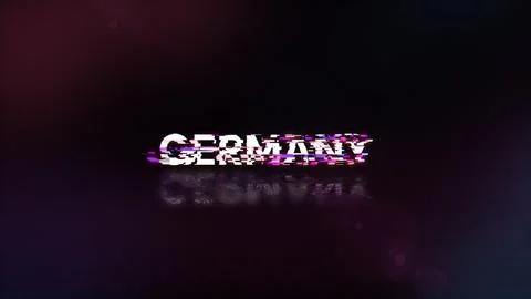 3D rendering Germany text with screen effects of technological glitches Stock Illustration