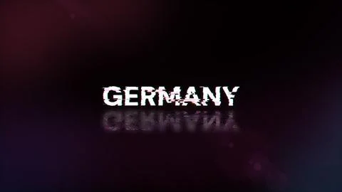 3D rendering Germany text with screen effects of technological glitches Stock Illustration