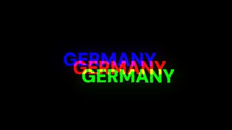 3D rendering Germany text with screen effects of technological glitches イラスト素材