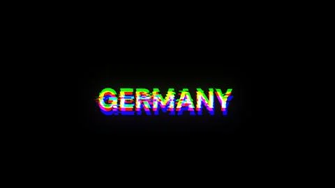 3D rendering Germany text with screen effects of technological glitches Stock Illustration