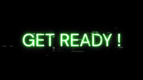 3D rendering get ready text with screen effects of technological glitches Stock Illustration