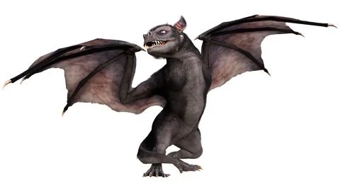 3D Rendering Giant Bat on White Stock Illustration