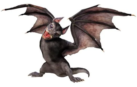 3D Rendering Giant Bat on White 库存插图