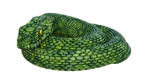 3D Rendering Giant Fantasy Snake on White Stock Illustration