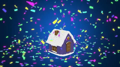 3D Rendering Gift Wrapping Animation with confetti Video stock 121642389