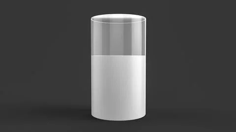 3D rendering of a glass showcase isolated on a dark background Illustrazione stock