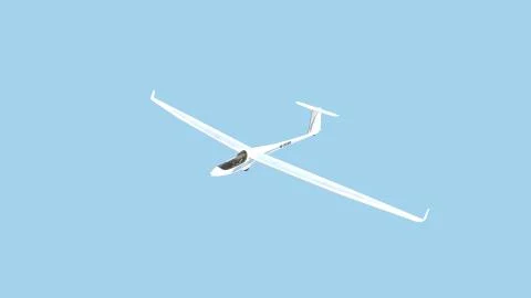 3D rendering of a glider plane isolated on blue sky background Stock Illustration