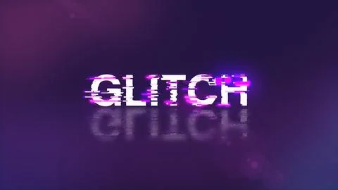 3D rendering glitch text with screen effects of technological glitches Illustrazione stock