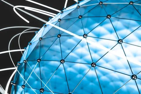 3d rendering, global lines and triangle shapes Stock Photos