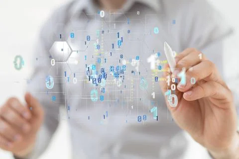 3D rendering of global networking in a hand 스톡 사진