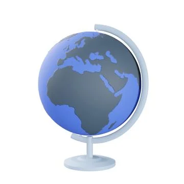 3d rendering of Globe map, 3d icons, pastel minimal cartoon style  isolated Stock Illustration