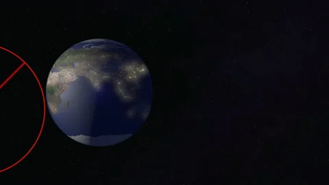 3D rendering of globe rotating with virus stop sign in red. Stock Footage 132840857