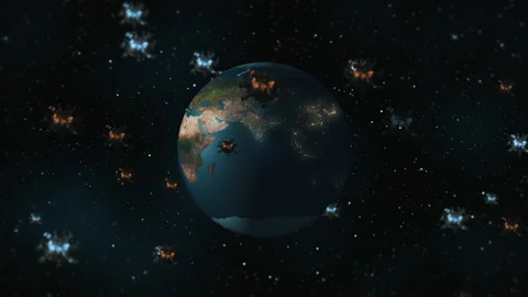 3D rendering of globe rotating in virus pandemic space. Stock Footage 132843998