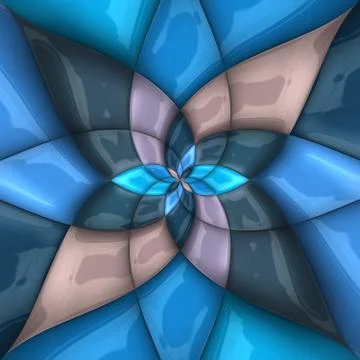 3D rendering glossy flower artwork Stock Illustration