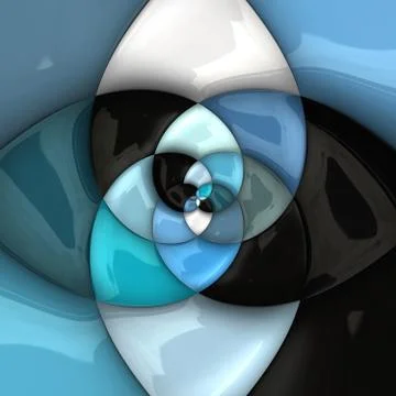 3D rendering glossy flower artwork Stock-Illustration