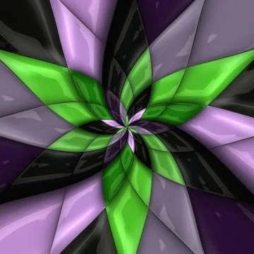 3D rendering glossy flower artwork Stock Illustration