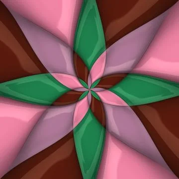 3D rendering glossy flower artwork Illustrazione stock