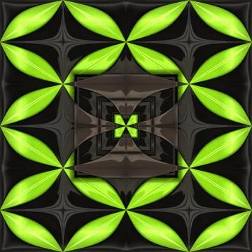 3D rendering glossy ornament tile artwork Stock Illustration