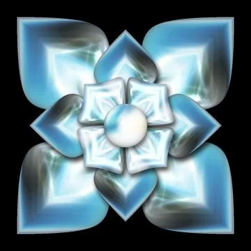 3D rendering glossz flower artwork Illustrazione stock