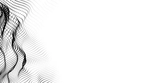 3D rendering Glow black particles on white background, Sci-fi background Vidéo 202256173