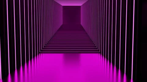 3d rendering, glow lines, tunnels, neon lights Stock Illustration