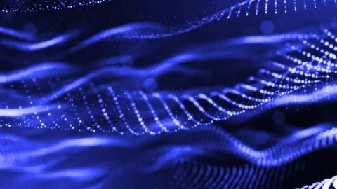 3d rendering of glow particles that fly in air as science fiction of microcosm Stock Illustration