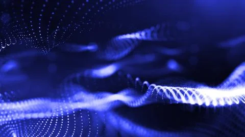 3d rendering of glow particles that fly in air as science fiction of microcosm 스톡 일러스트