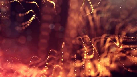 3d rendering of glow particles that fly in air as science fiction of microcosm Stockillustratie