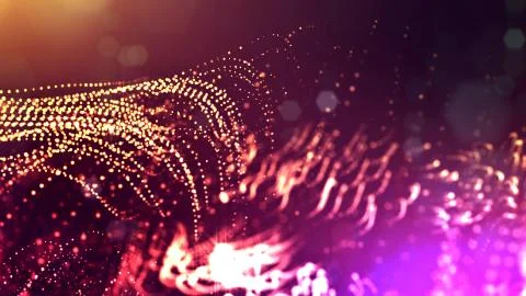3d rendering of glow particles that fly in air as science fiction of microcosm Stock Illustration