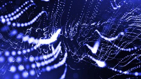 3d rendering of glow particles that fly in air as science fiction of microcosm Stock Illustration