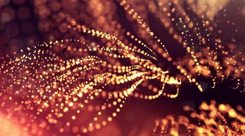3d rendering of glow particles that fly in air as science fiction of microcosm Stock Illustration