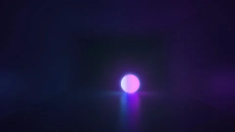 3D rendering of a glowing ball along a long corridor Stock Footage 112889009